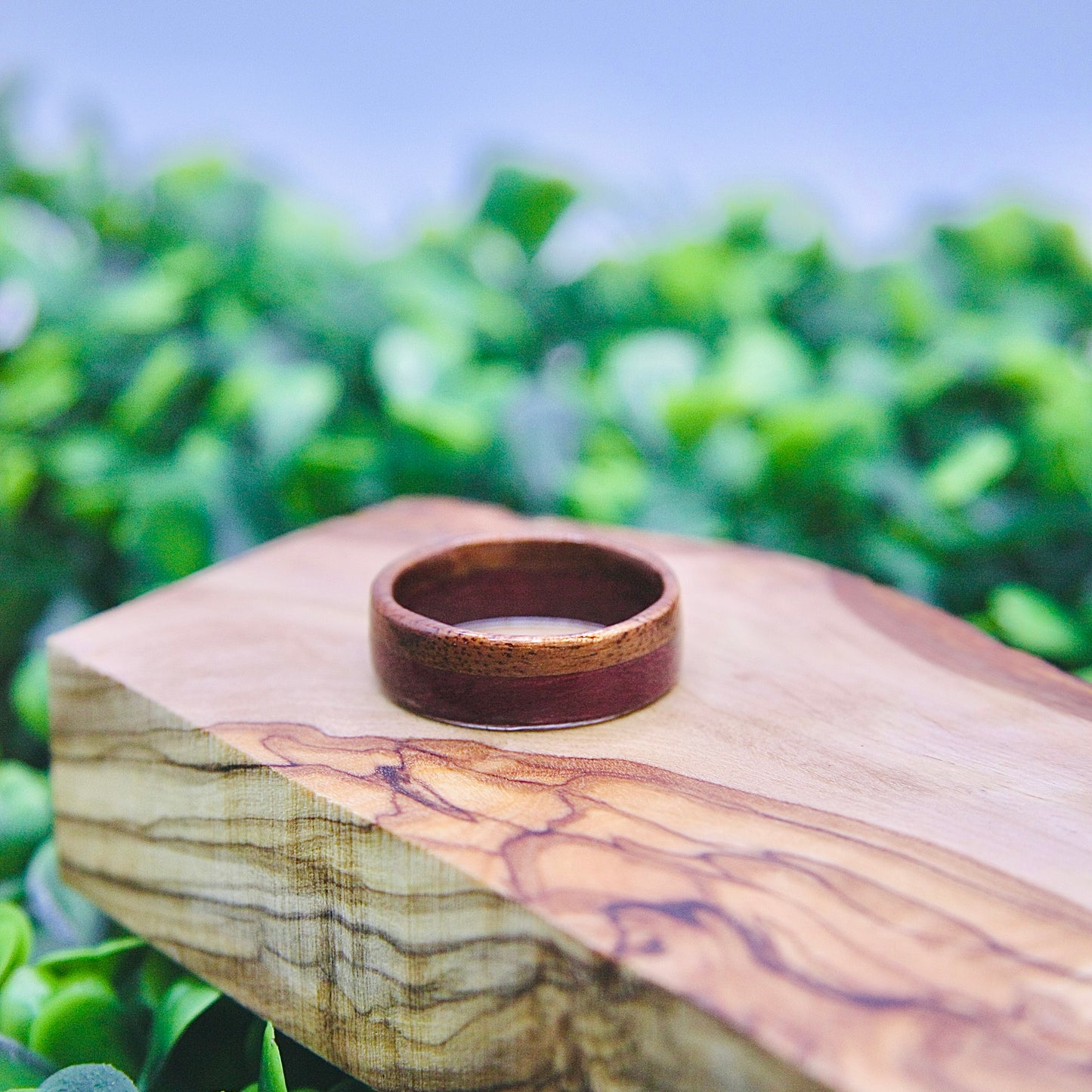 Purple Heart & Walnut Wood Ring