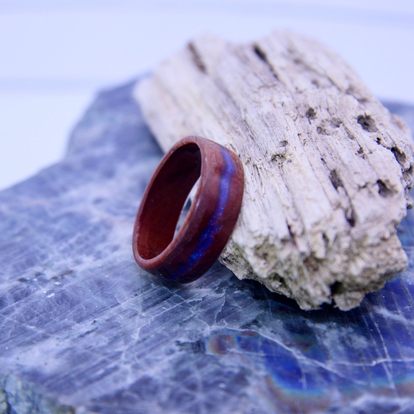Hickory w/Lapis Wood Ring Size 11