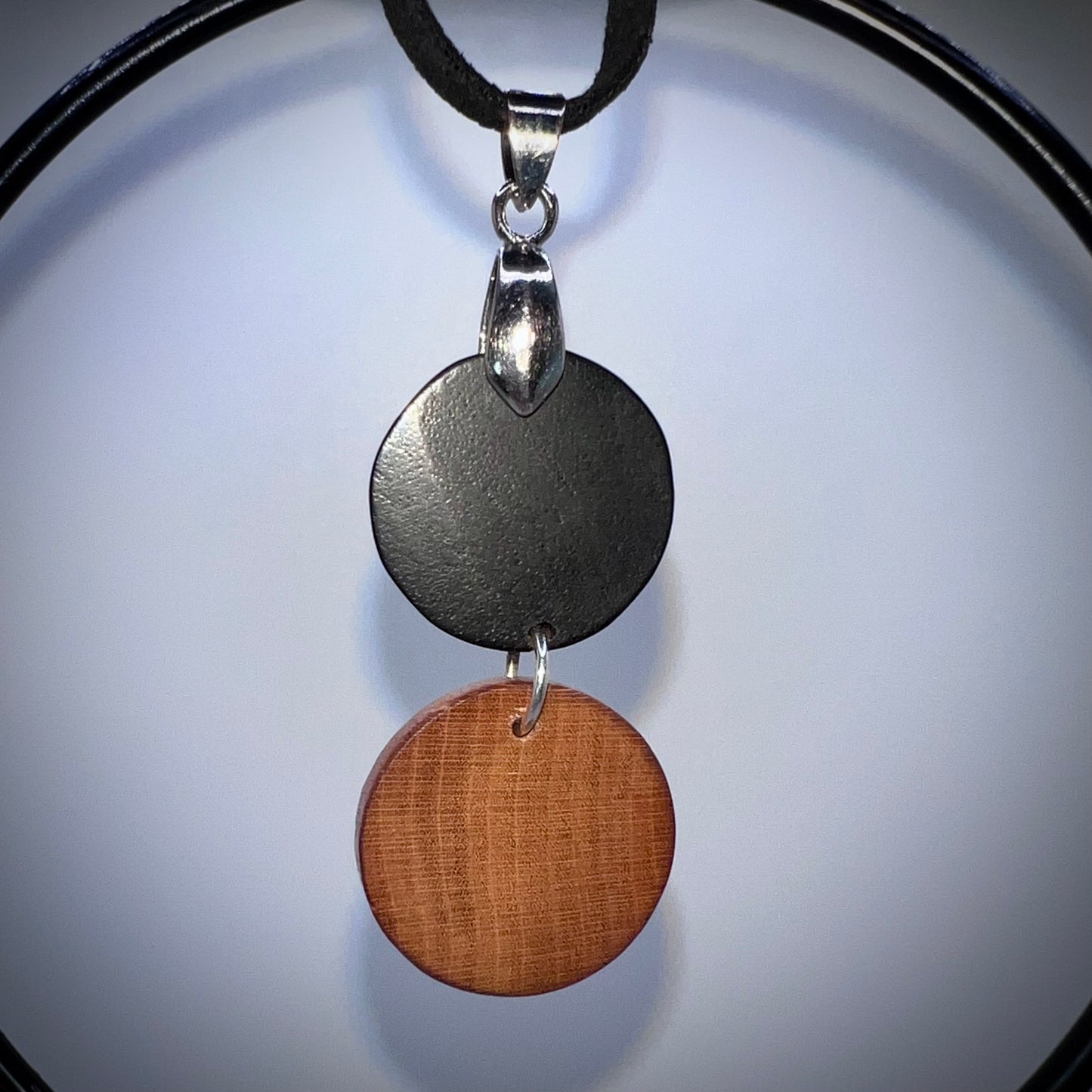 Ebony & Redwood Wood Pendant