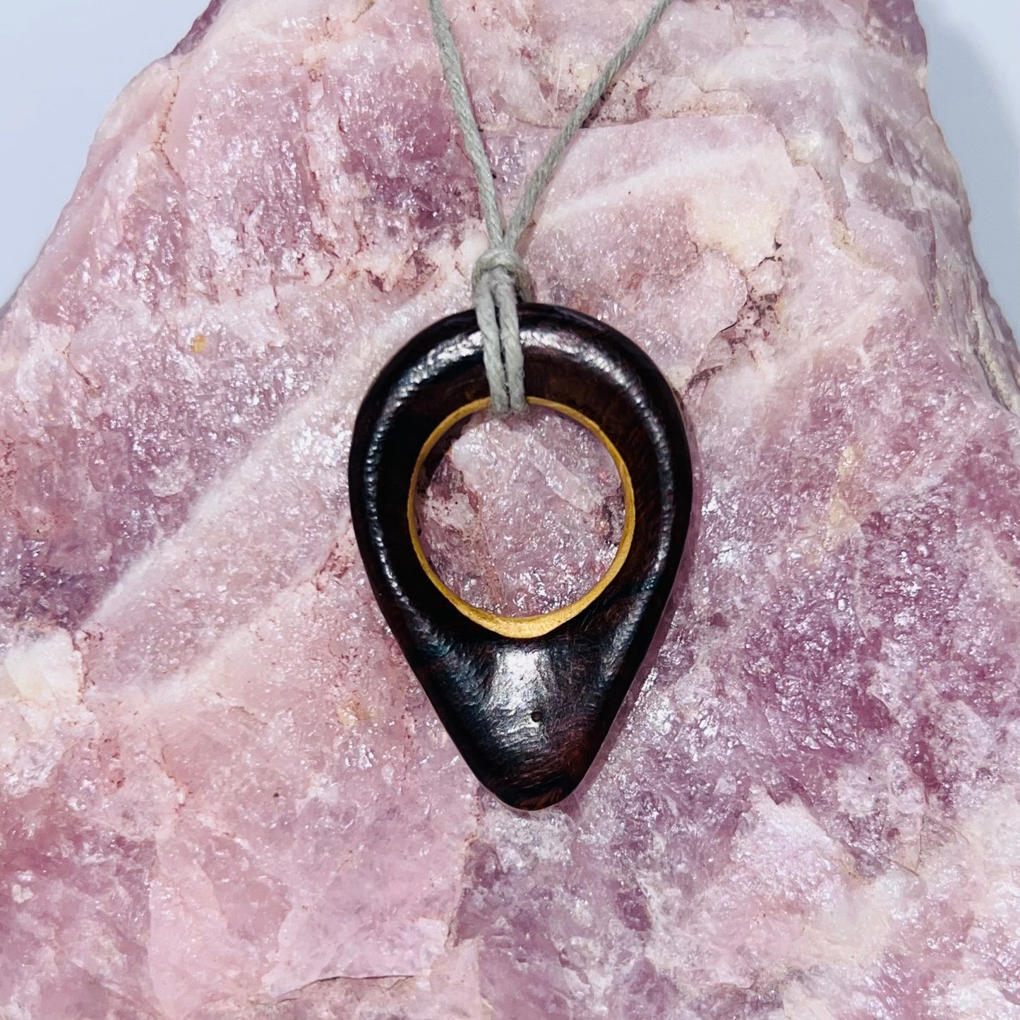 Ironwood & Olivewood Carved Pendant