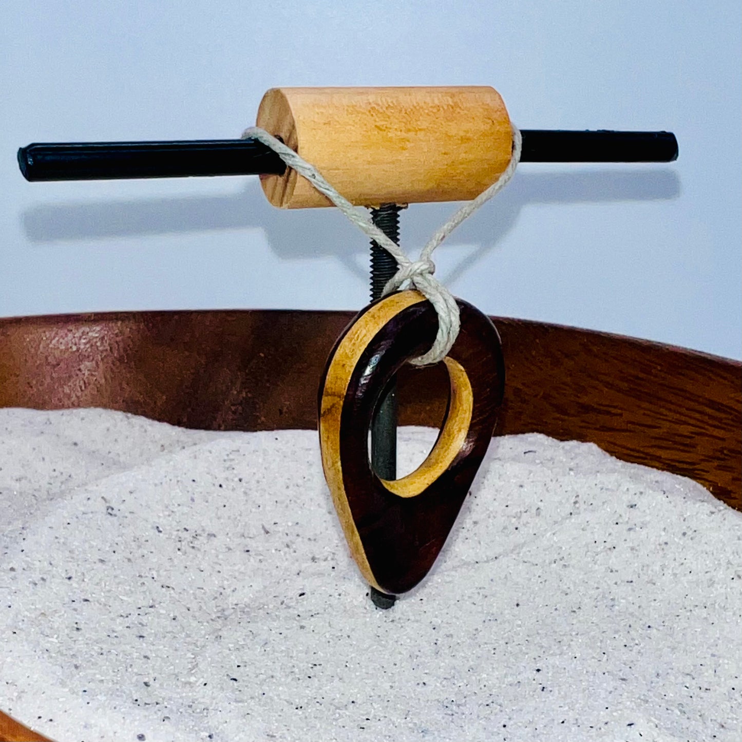 Ironwood & Olivewood Carved Pendant