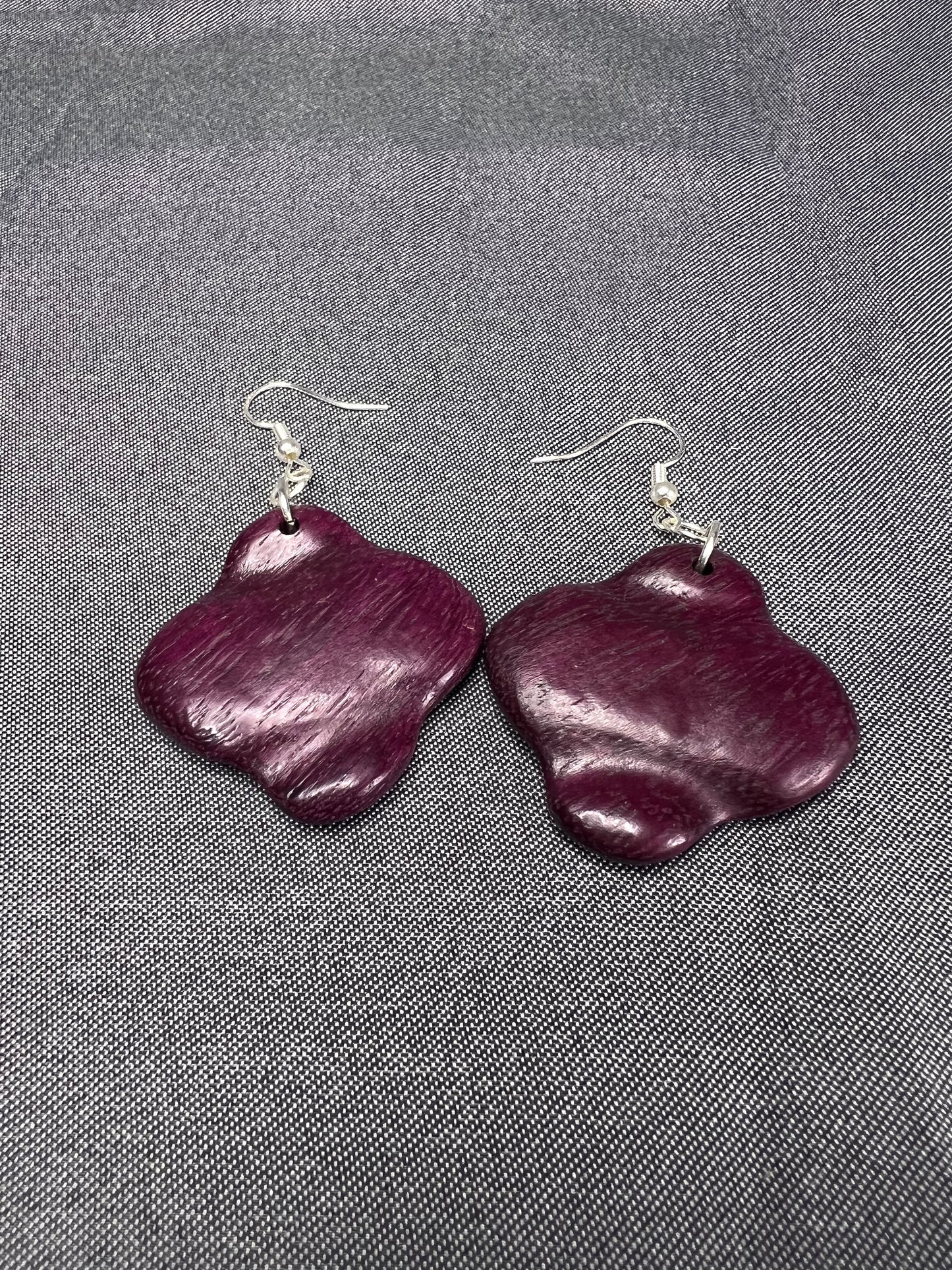 Purple Heart Wood Earrings