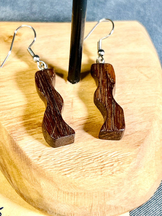 1890 Walnut Wood Earrings