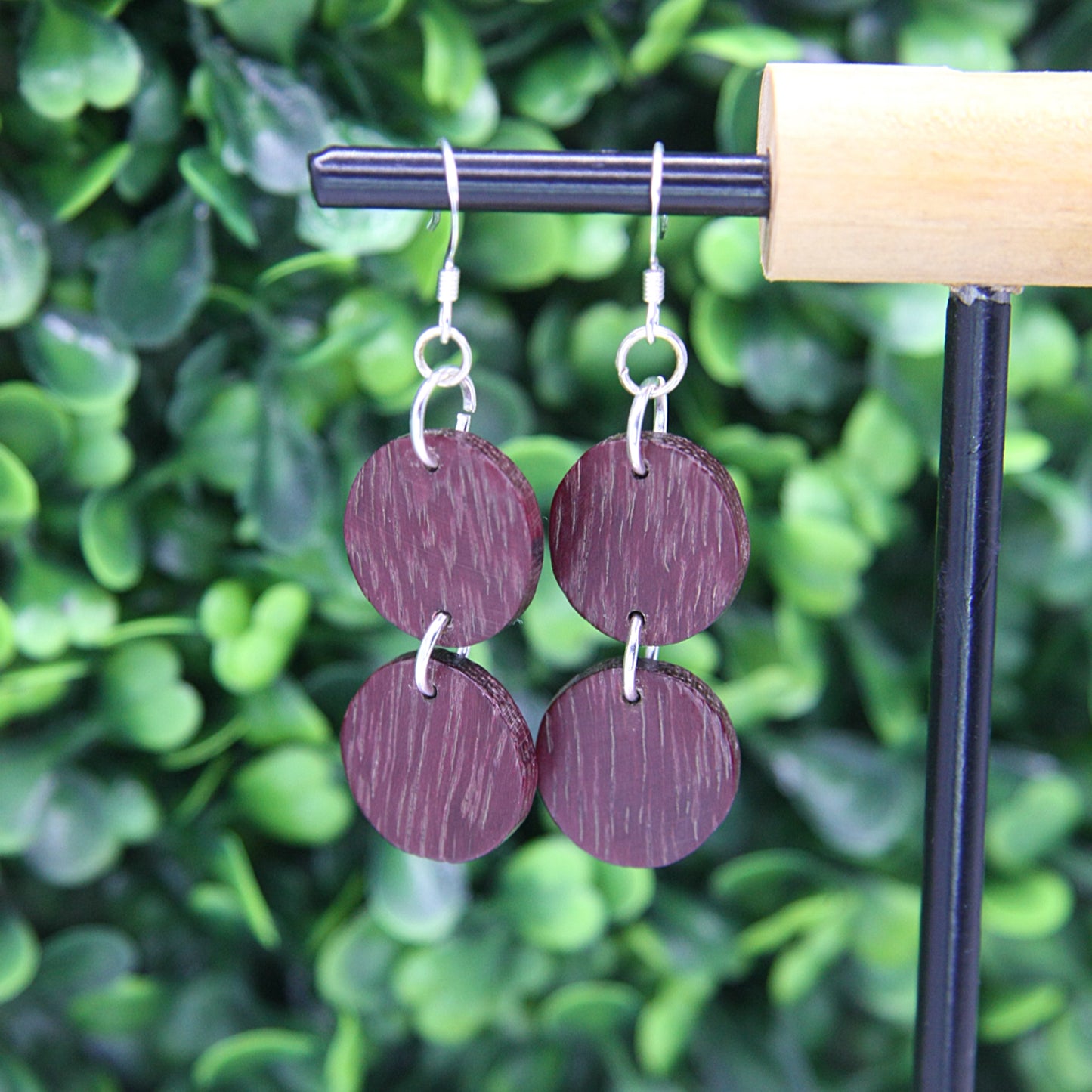 Purple Heart Wood Earrings