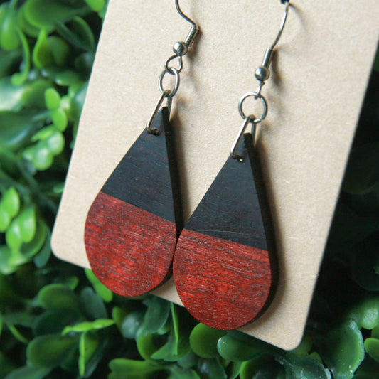 Ebony & Purple Heart Earrings
