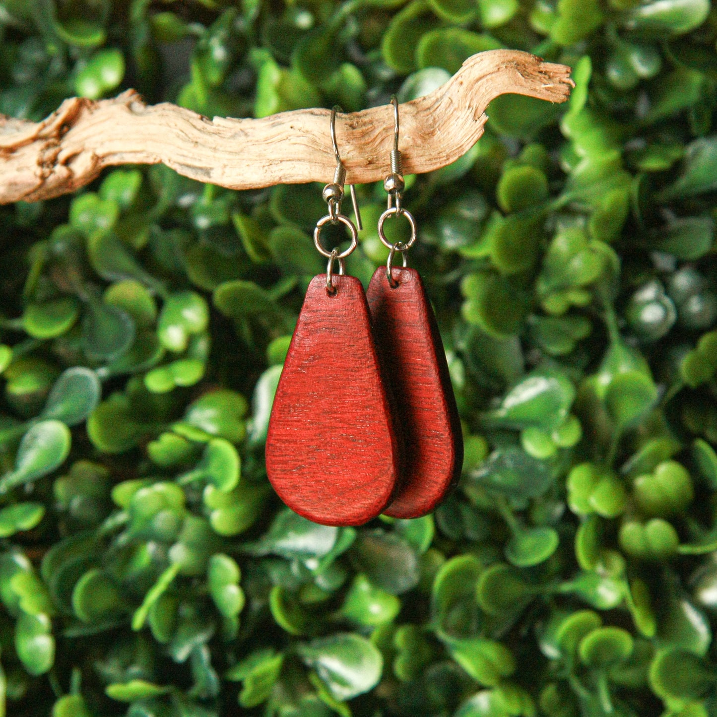 Purple Heart Tear Drop Earrings