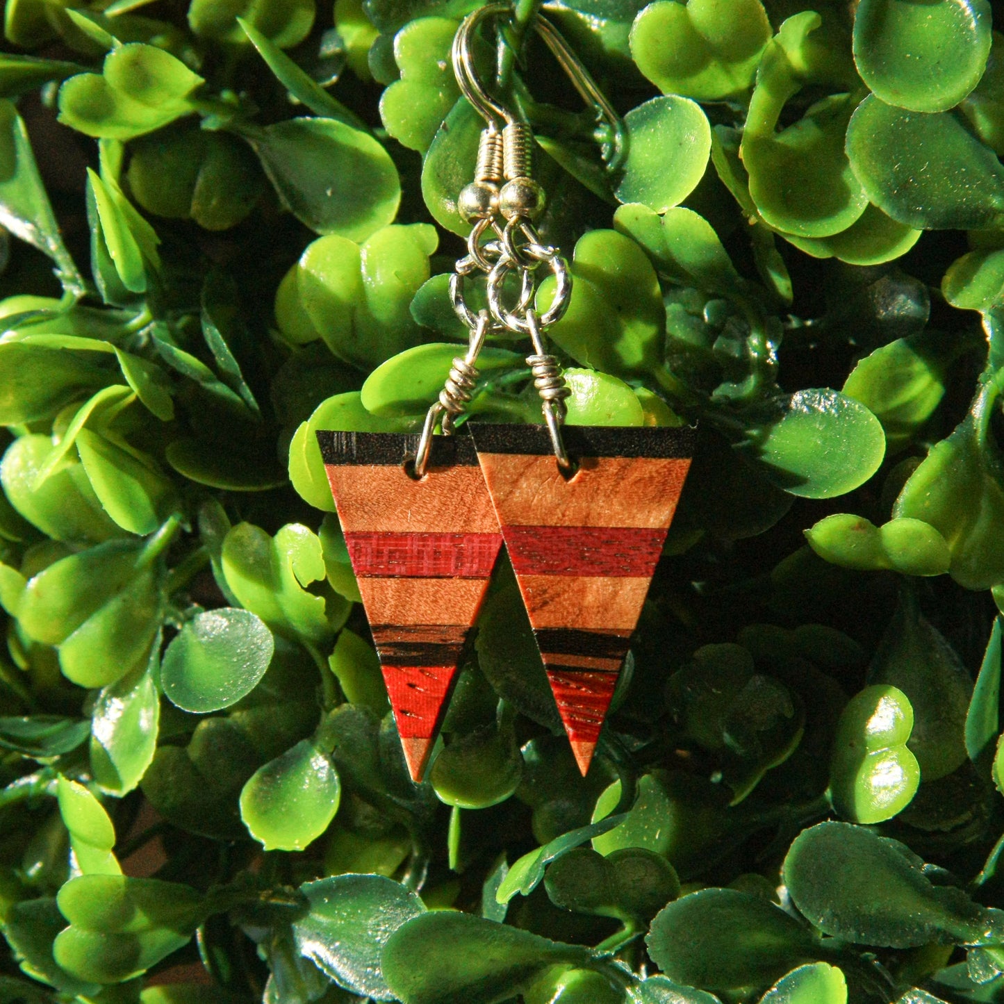 Ebony, Olivewood, Purple Heart, Padauk Earrings