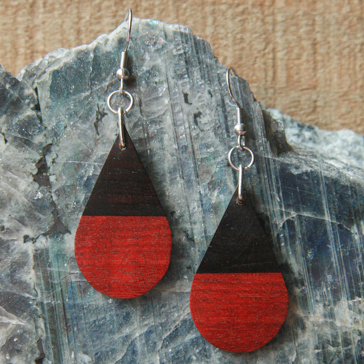 Ebony & Purple Heart Earrings