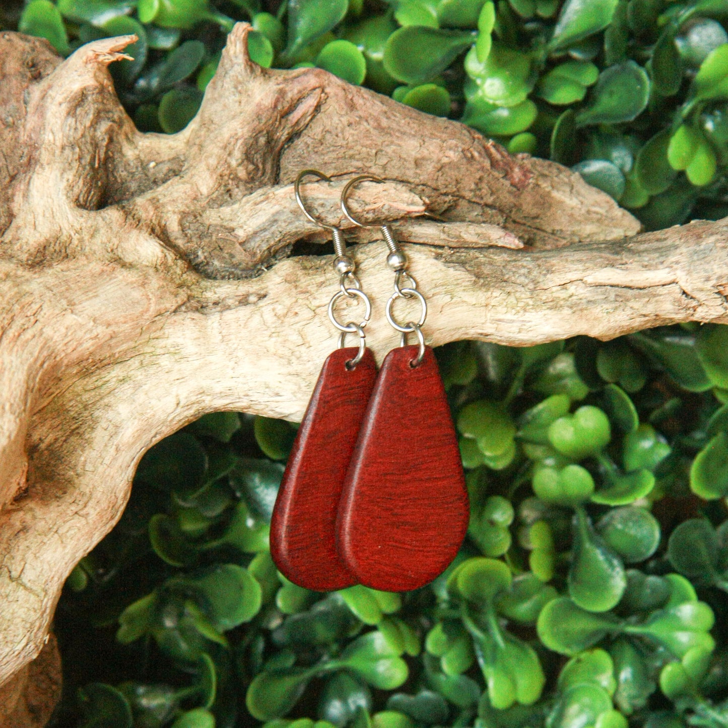 Purple Heart Tear Drop Earrings