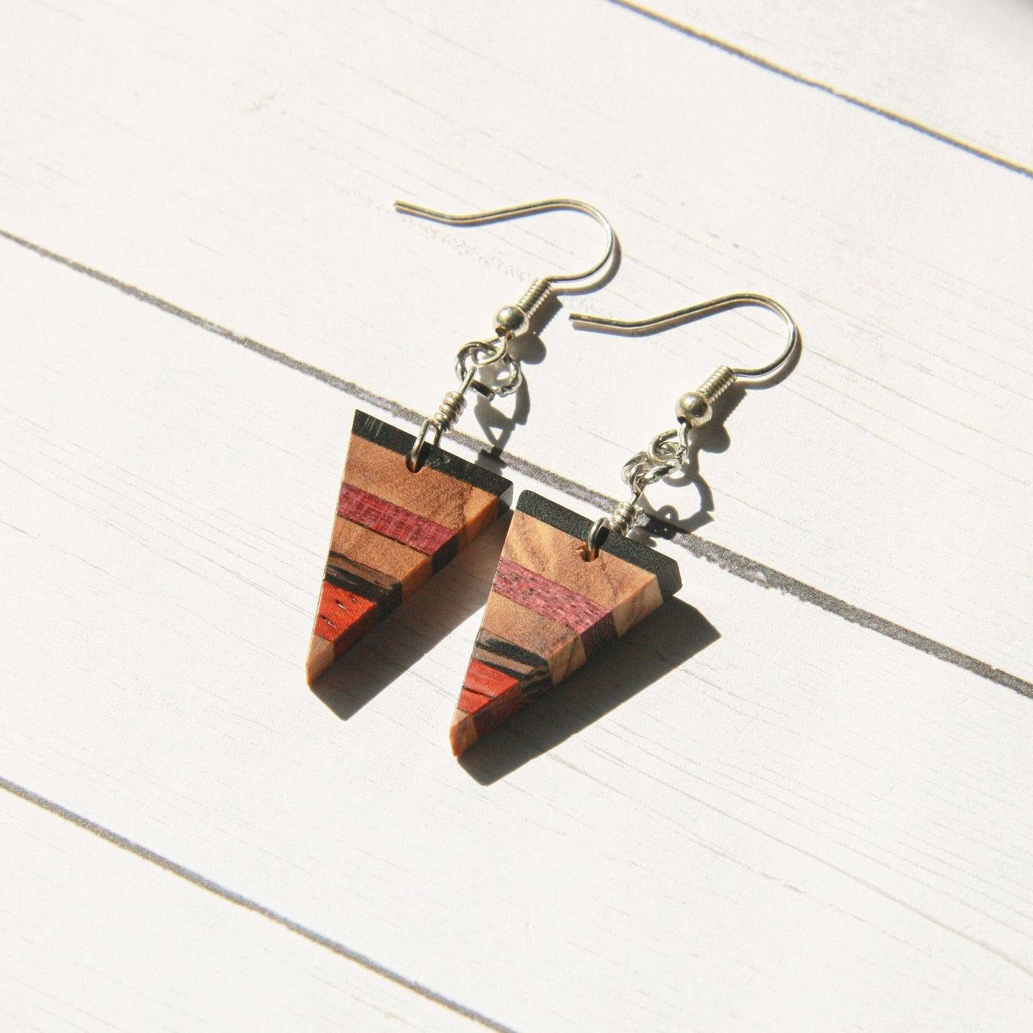 Ebony, Olivewood, Purple Heart, Padauk Earrings