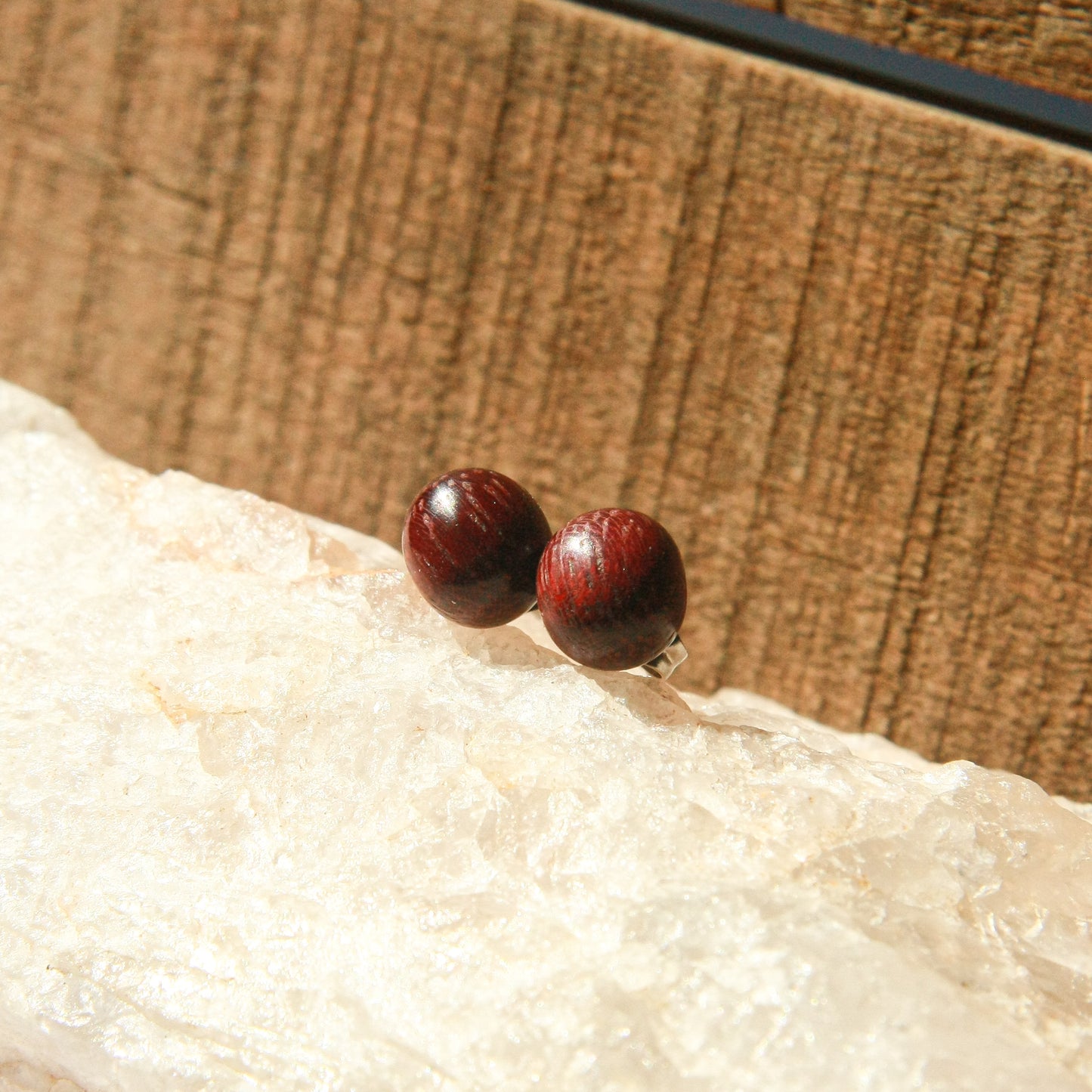 Purple Heart Ball Earrings