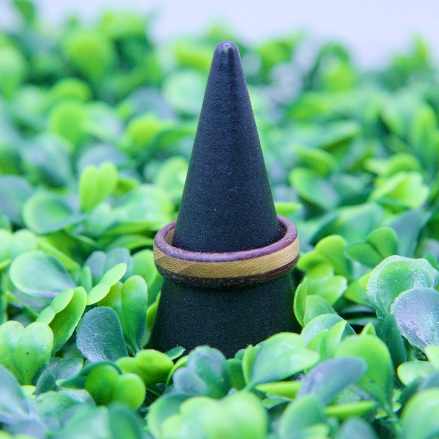 Purple Heart & Hickory Wood Ring Size 8.5