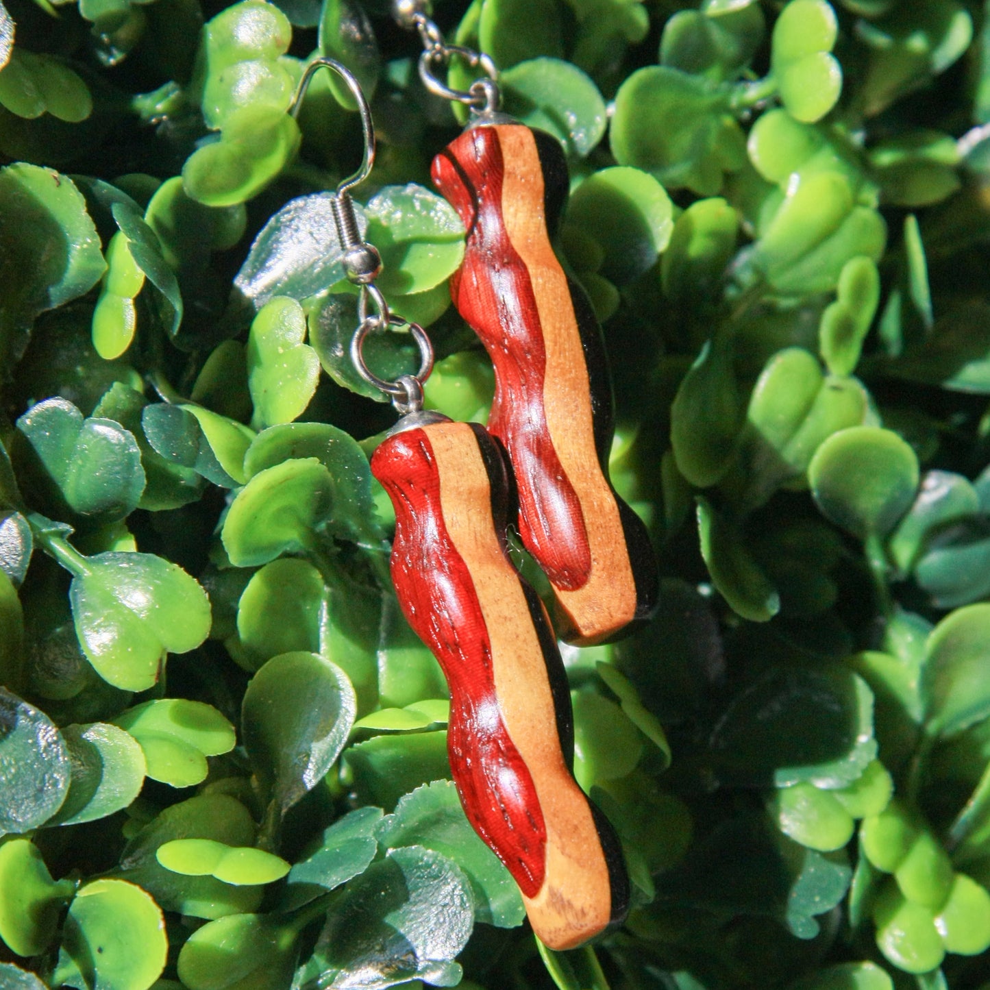 Padauk, Yellow Heart & Ebony Earrings