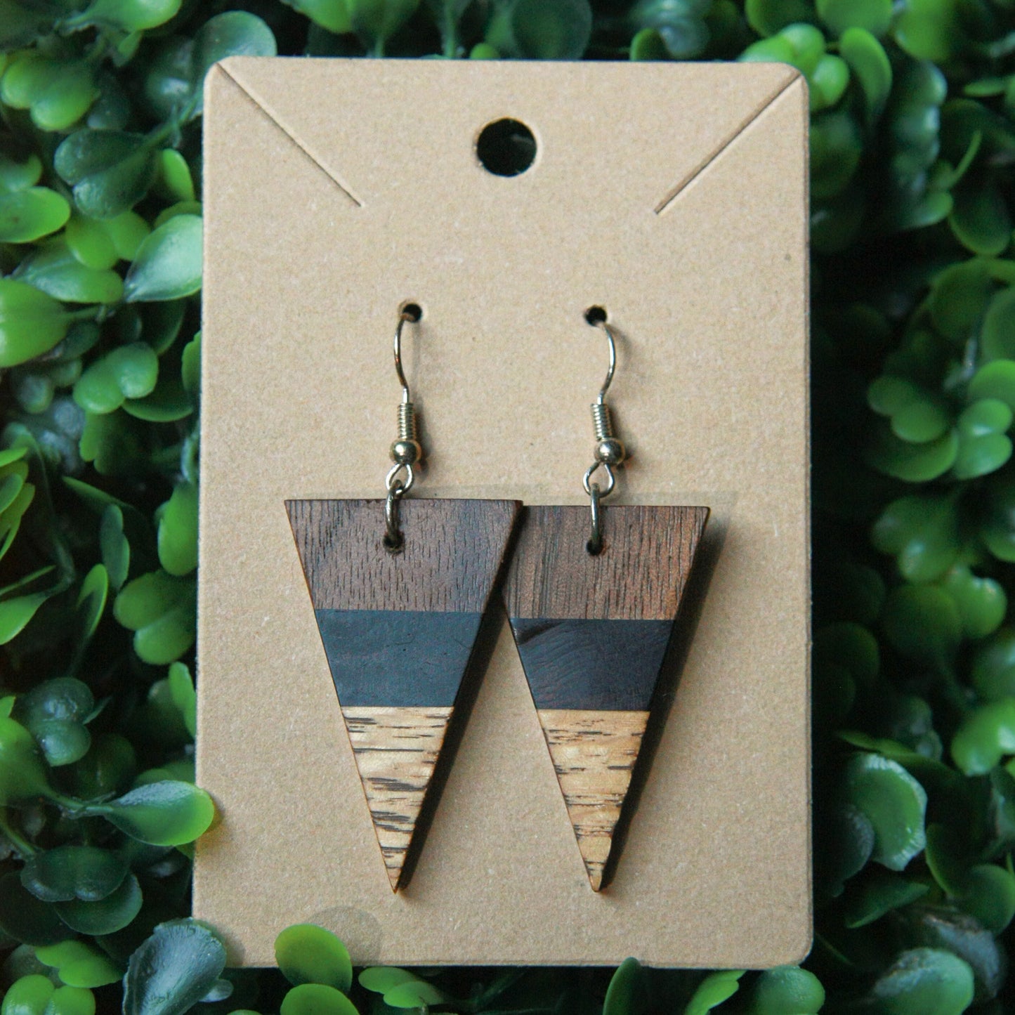 Walnut, Ebony & Oak Earrings