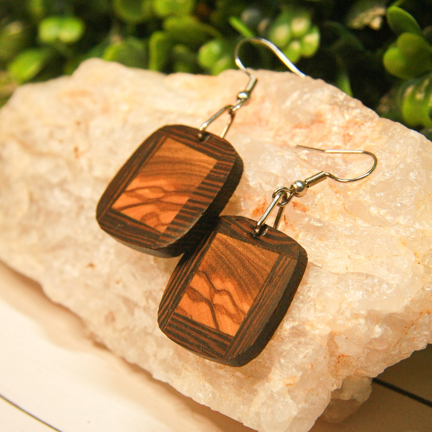 Wenge wood & Olive wood Earrings
