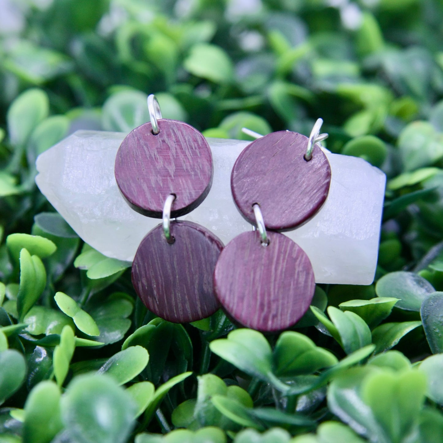 Purple Heart Wood Earrings