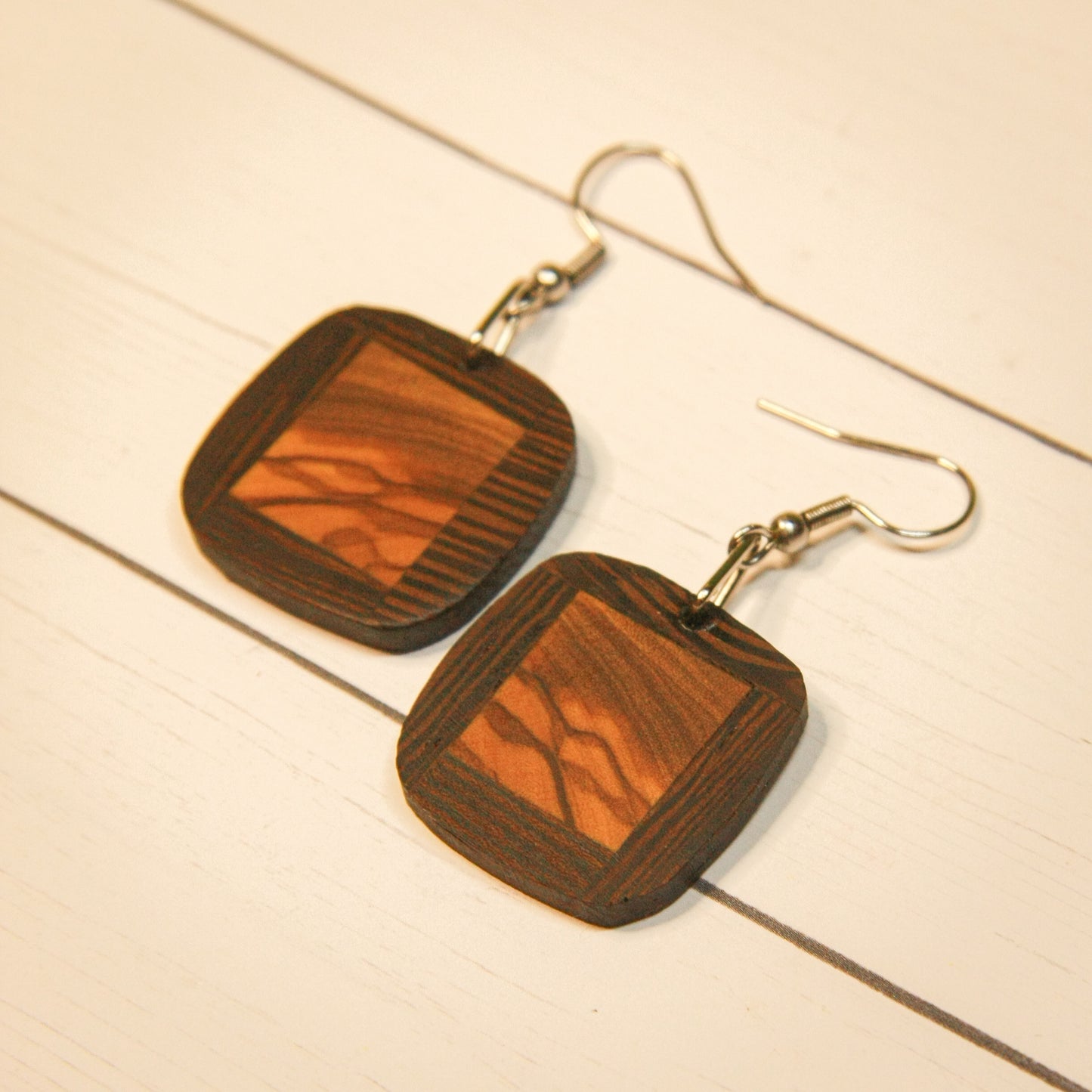 Wenge wood & Olive wood Earrings