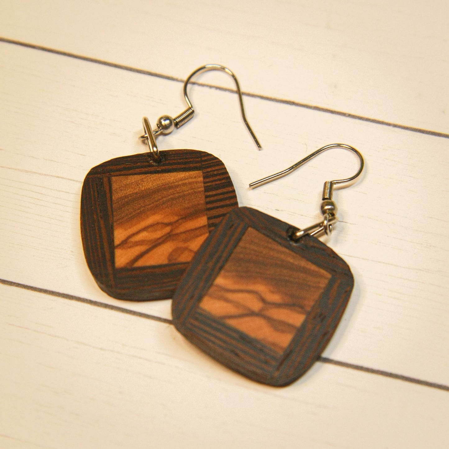 Wenge wood & Olive wood Earrings