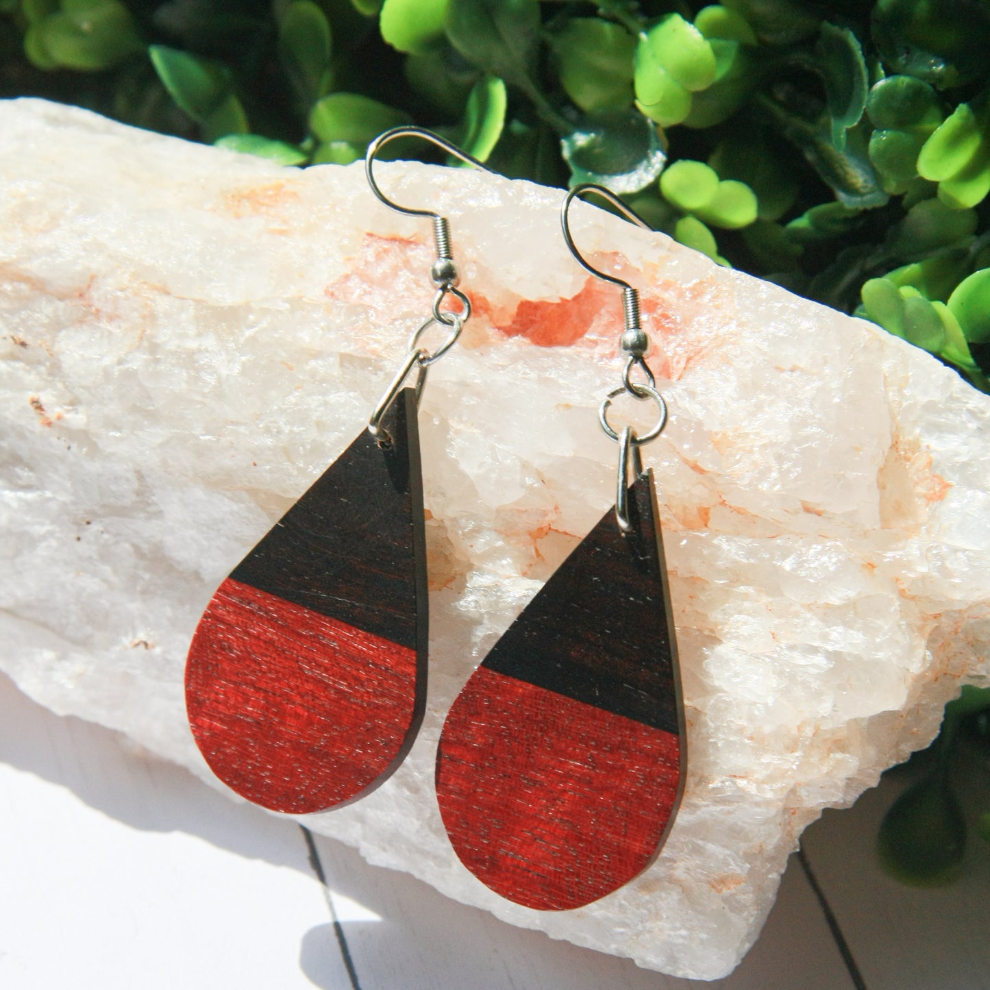 Ebony & Purple Heart Earrings