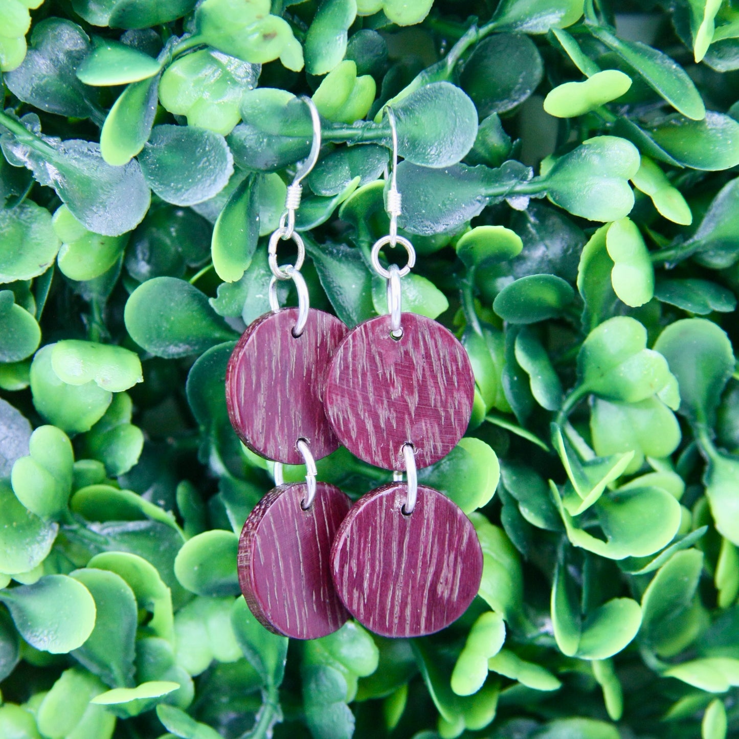 Purple Heart Wood Earrings