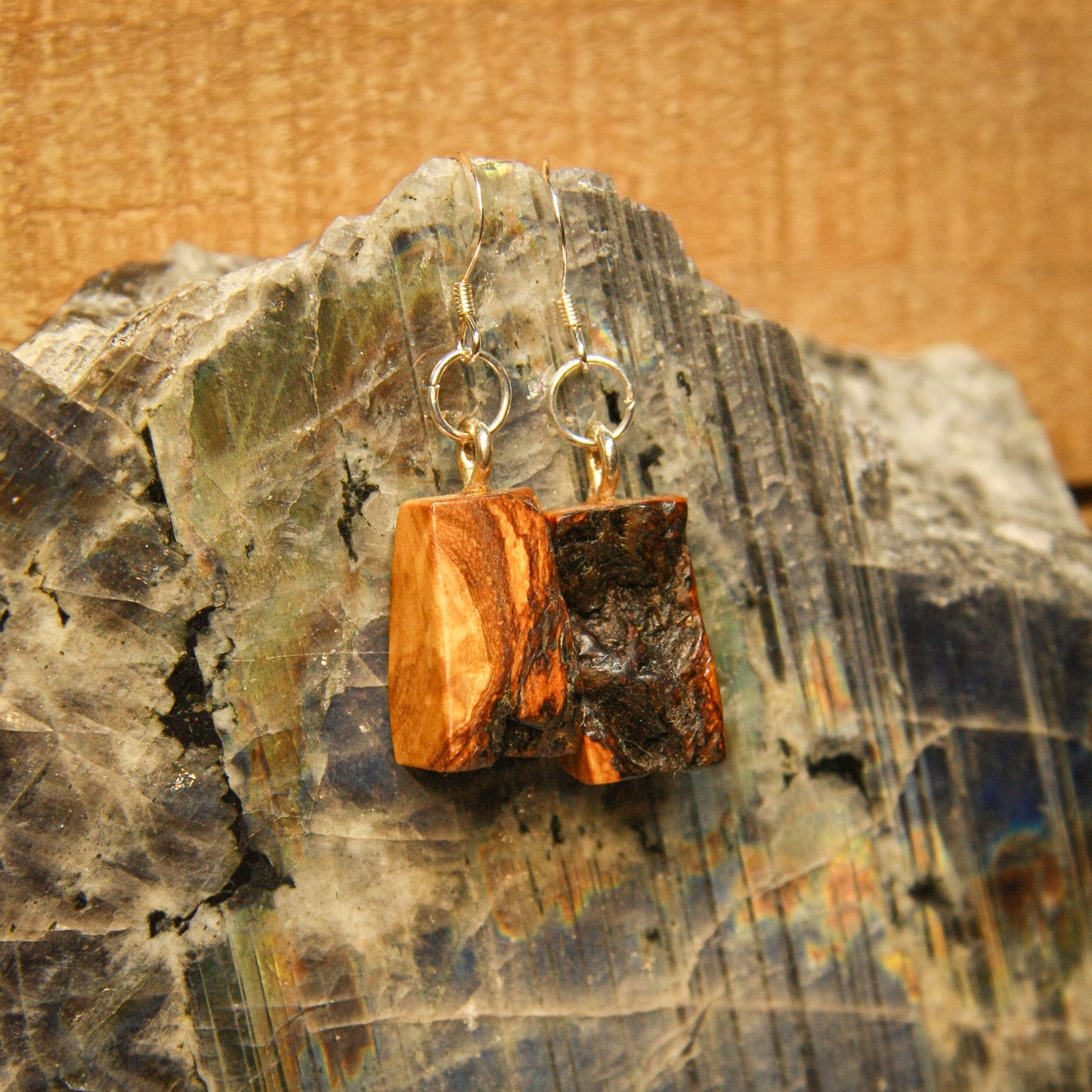 Olive Wood Burl Earrings