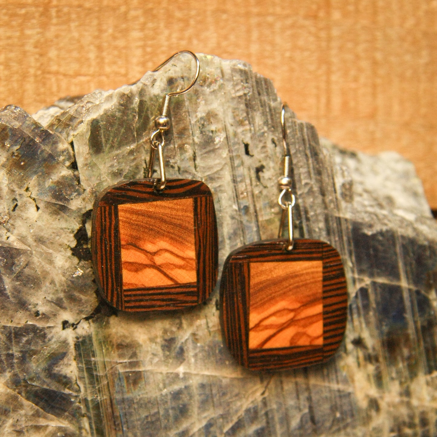 Wenge wood & Olive wood Earrings