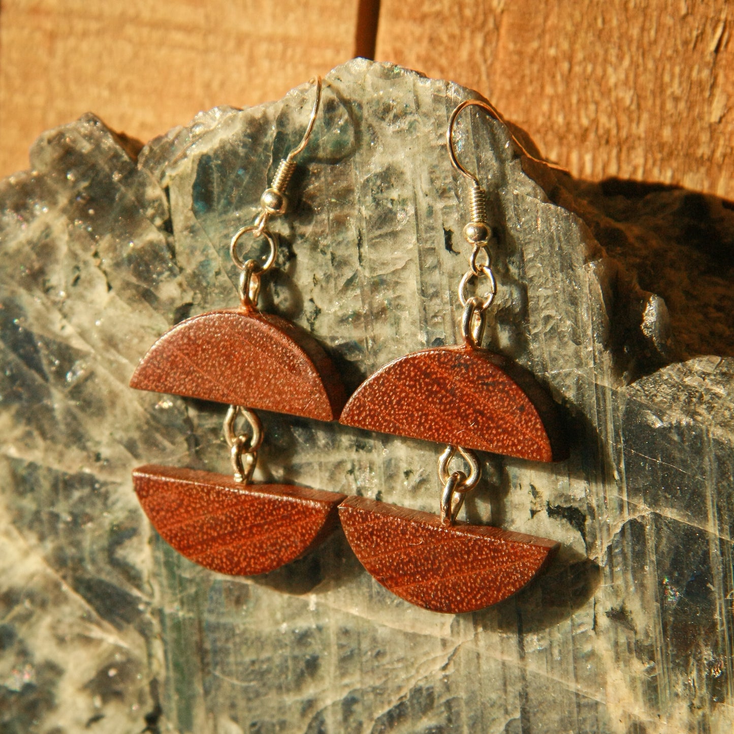1890 Walnut Wood Earrings