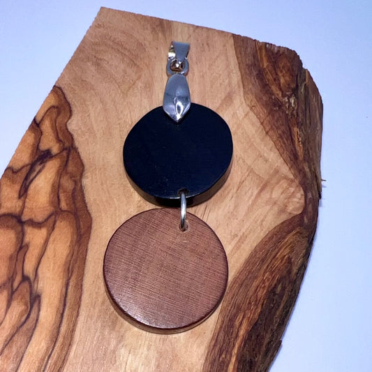 Ebony & Redwood Wood Pendant