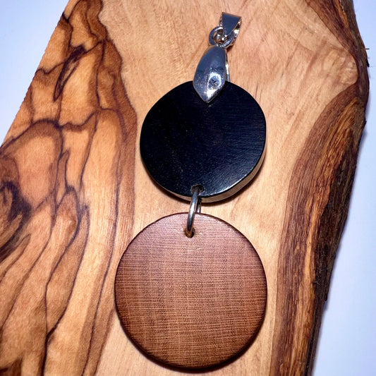 Ebony & Redwood Wood Pendant