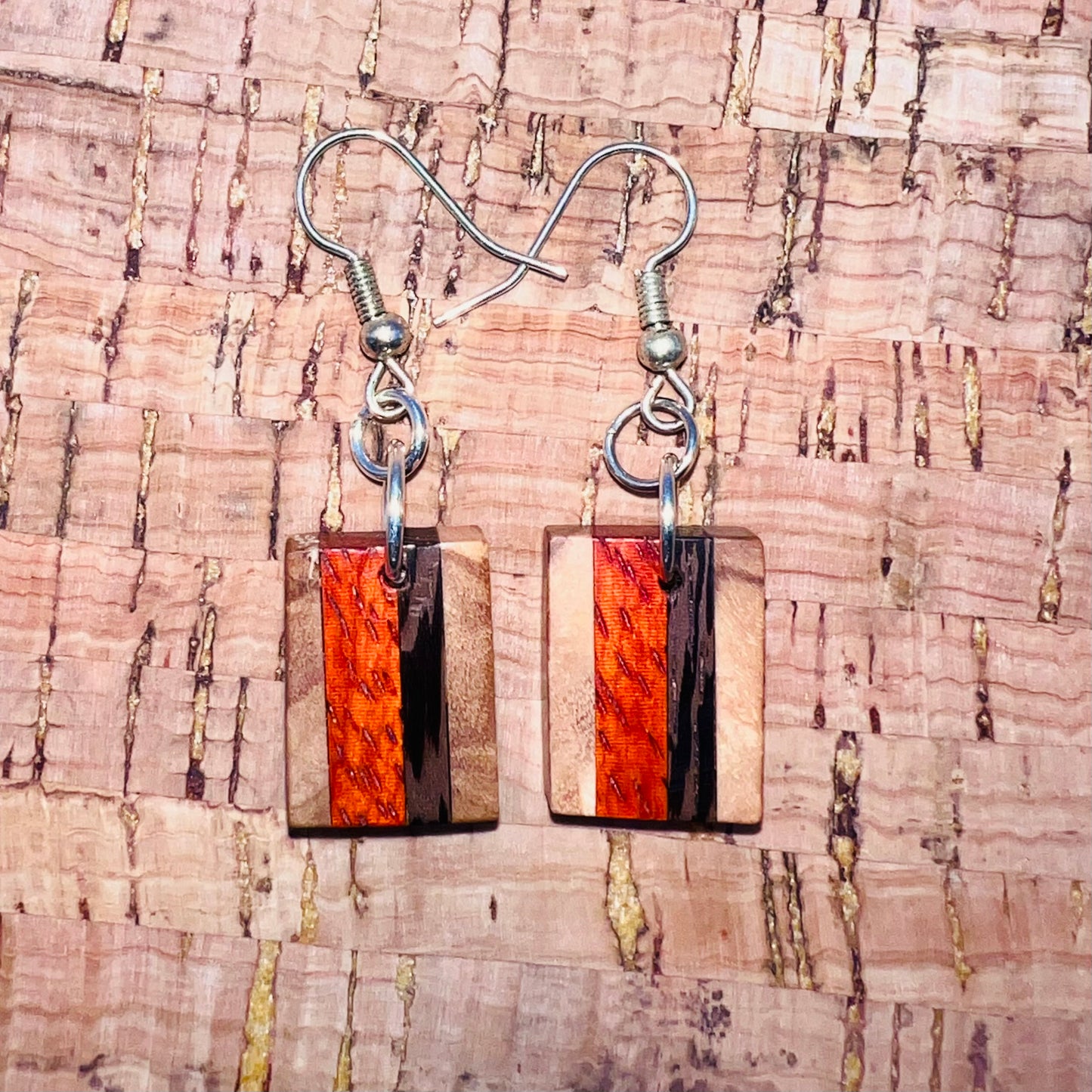 Olivewood, Padauk, & Wenge Wood Earrings