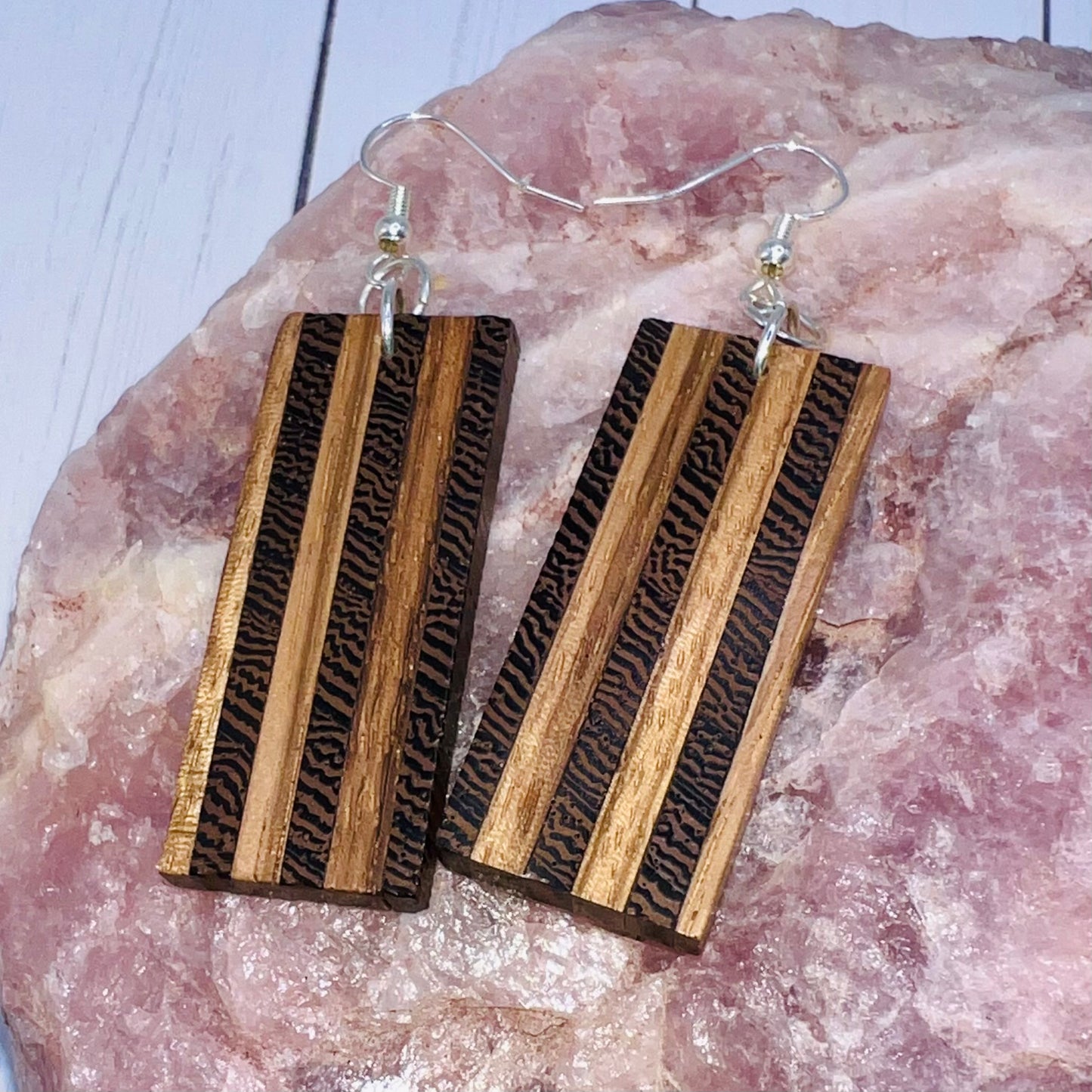 Wengewood & Oak Wood Earrings & Pendant