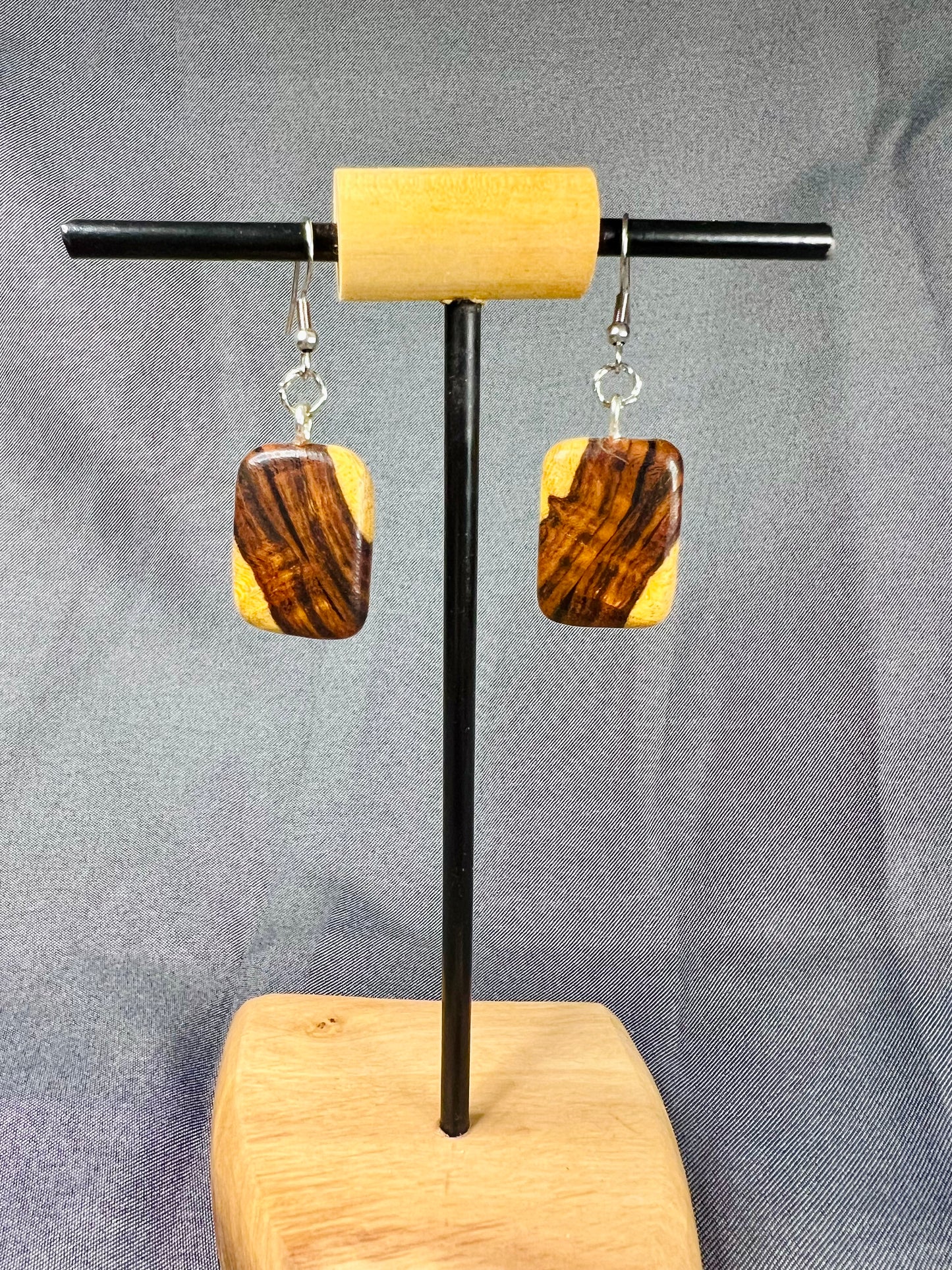 Ironwood Two-Tone Wood Earrings