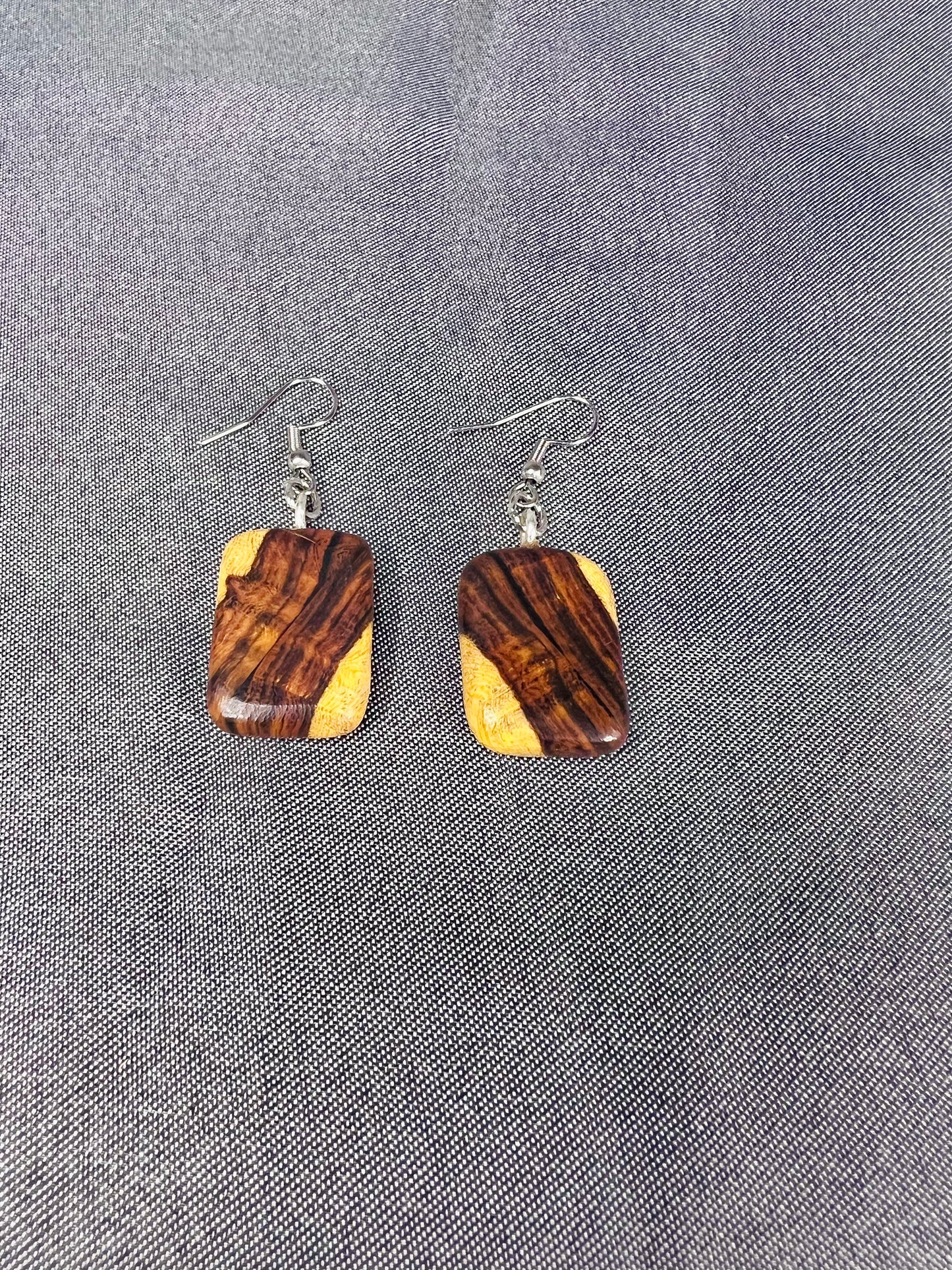 Ironwood Two-Tone Wood Earrings
