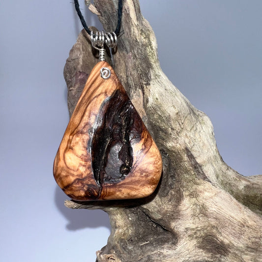 Olive Wood (Burl) Wood Pendant