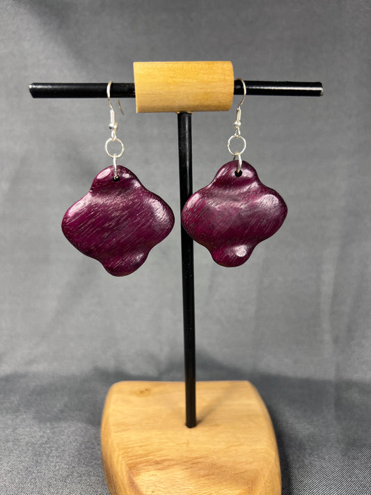 Purple Heart Wood Earrings