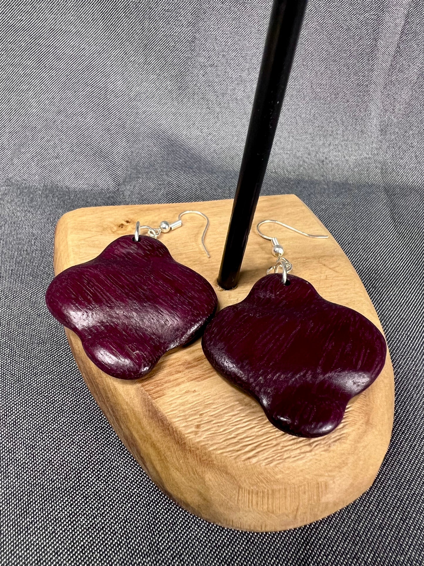 Purple Heart Wood Earrings