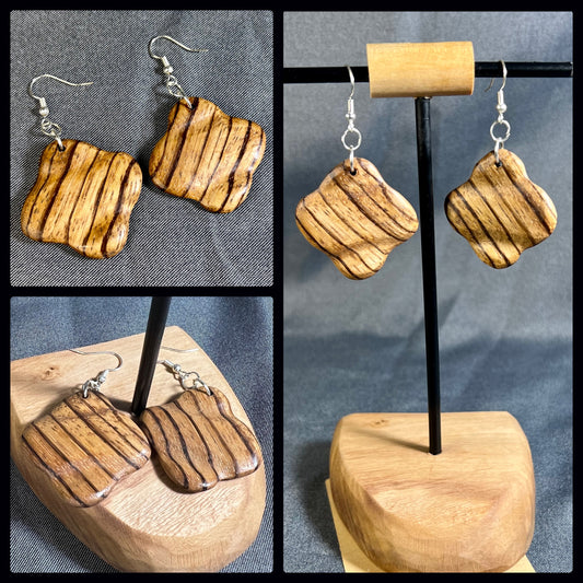 Zebra Wood Wood Earrings