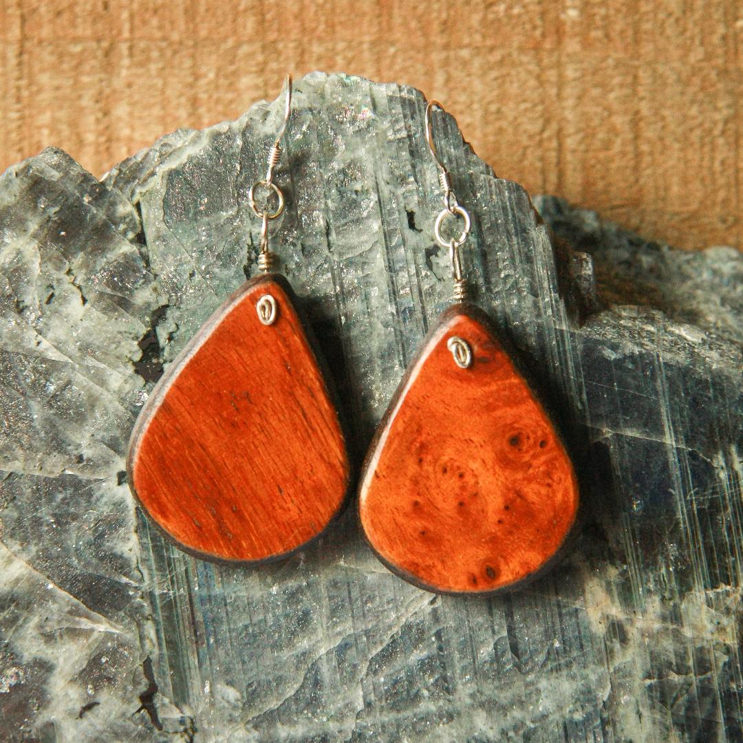 1890 Walnut & Birds Eye Maple Earrings