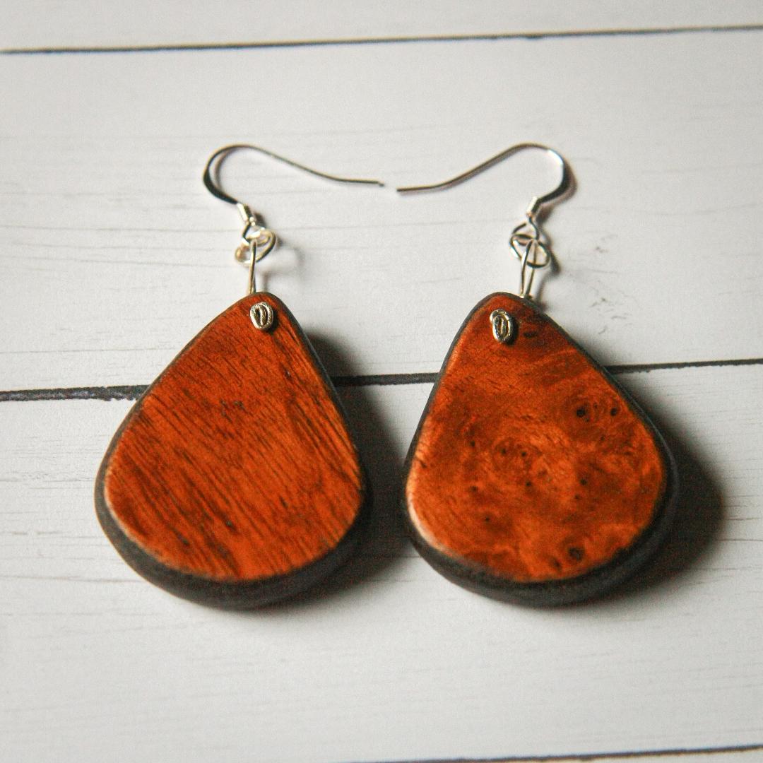 1890 Walnut & Birds Eye Maple Earrings