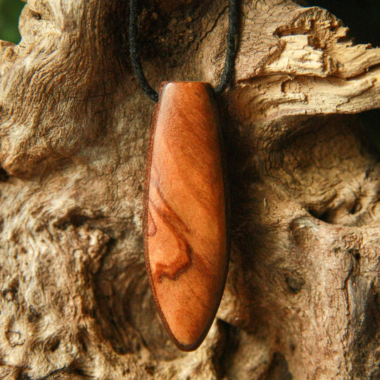 1890 Walnut and Olivewood Surfboard Pendant